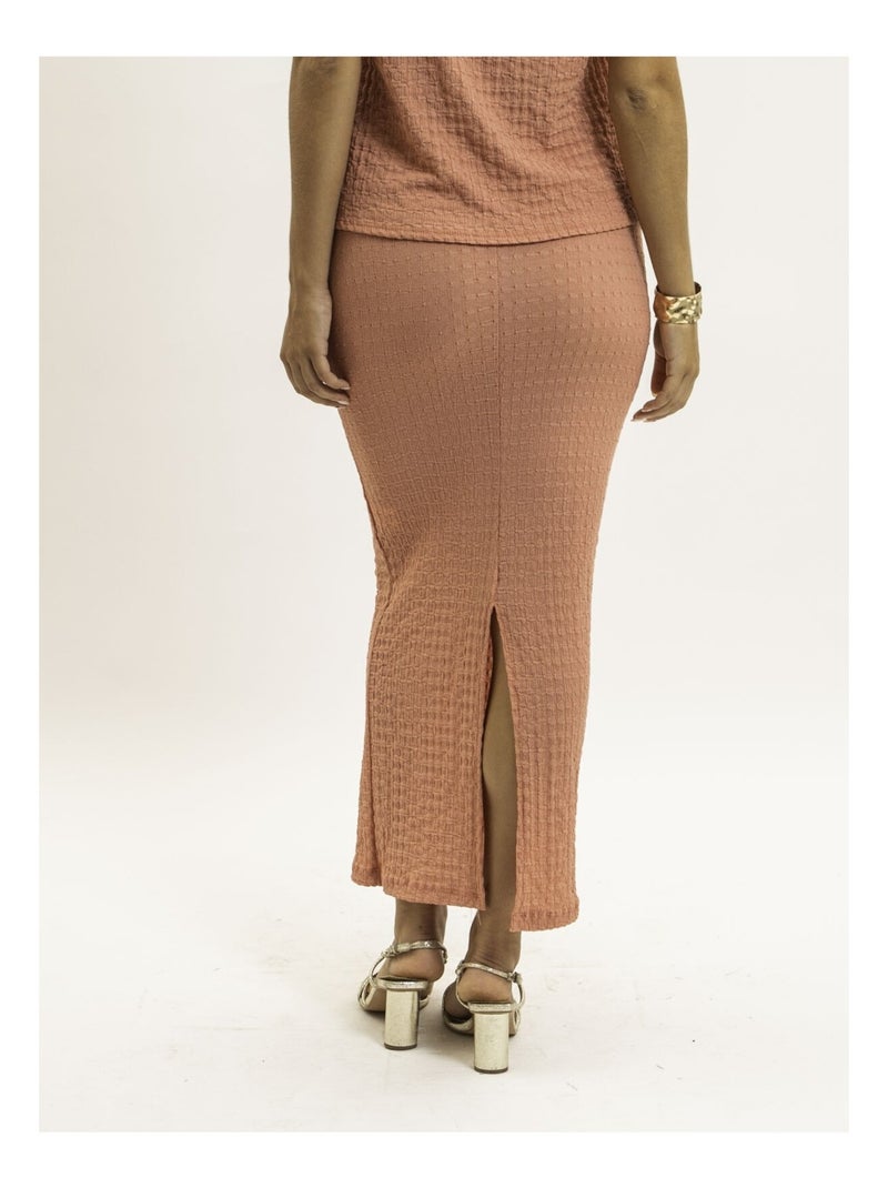 Jupe longue gaufrée xabita Orange corail - Kiabi