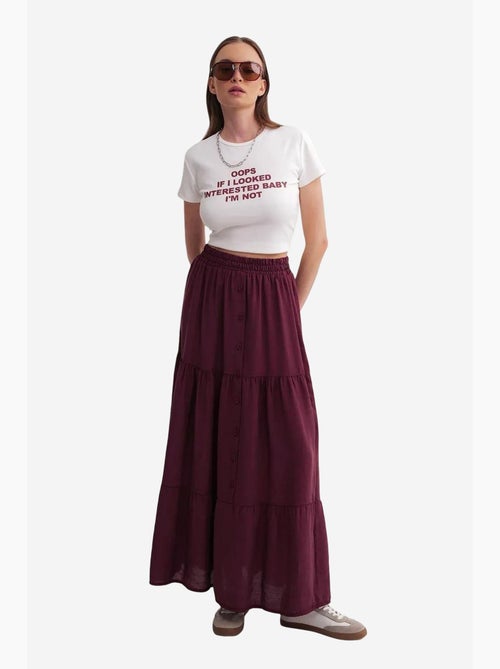 Jupe longue taille haute avec cordon de serrage à la taille mixray - Kiabi