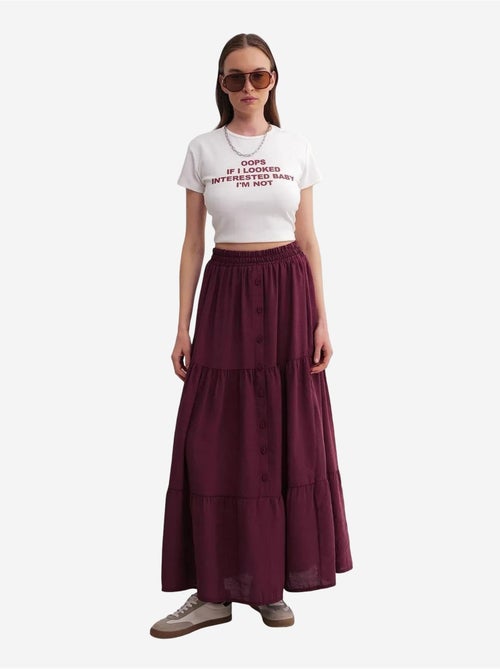 Jupe longue taille haute avec cordon de serrage à la taille mixray - Kiabi