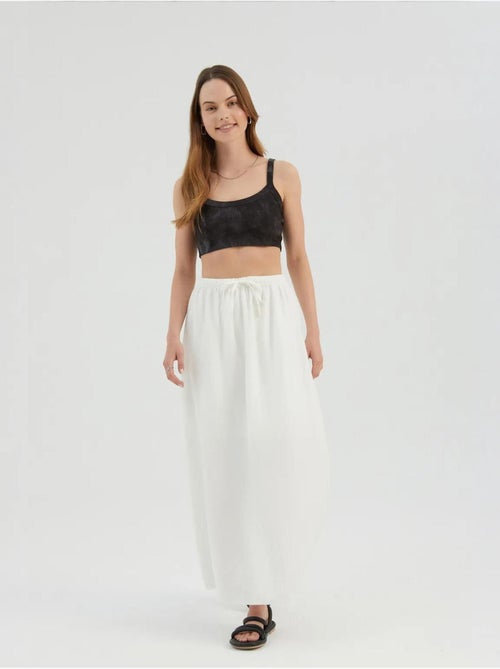 Jupe longue taille haute avec cordon de serrage hiccup - Kiabi