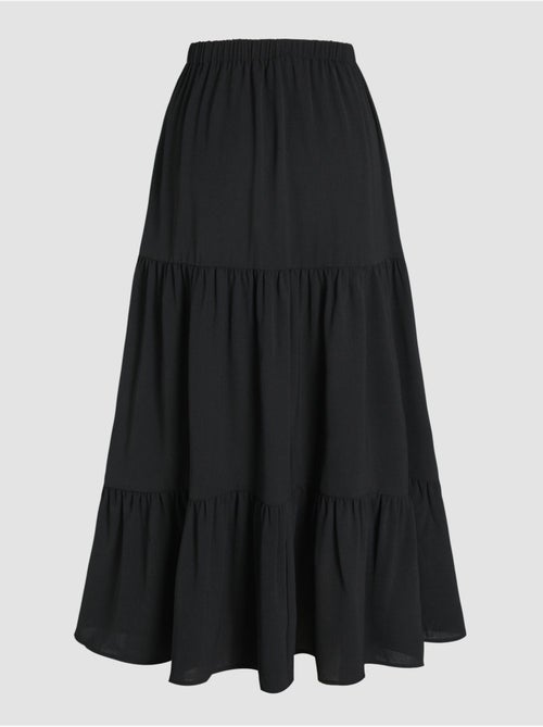 Jupe longue taille haute avec fente - Kiabi