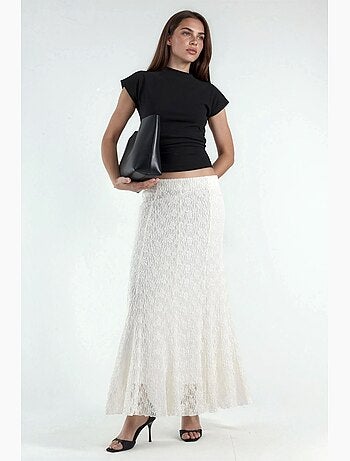 Jupe longue taille haute en dentelle hiccup