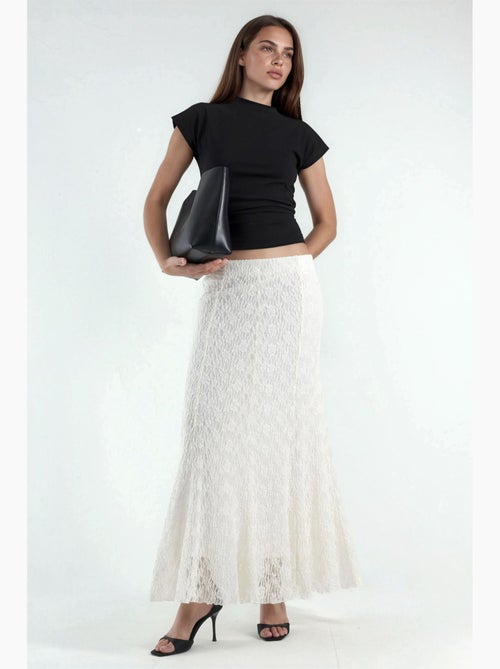 Jupe longue taille haute en dentelle hiccup - Kiabi