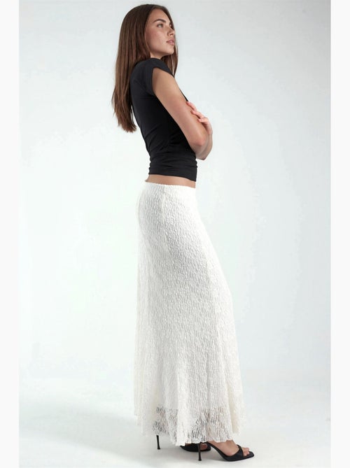 Jupe longue taille haute en dentelle hiccup - Kiabi