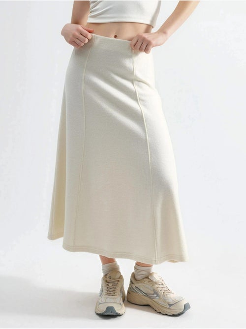 Jupe longue trapèze texturée taille haute busem - Kiabi