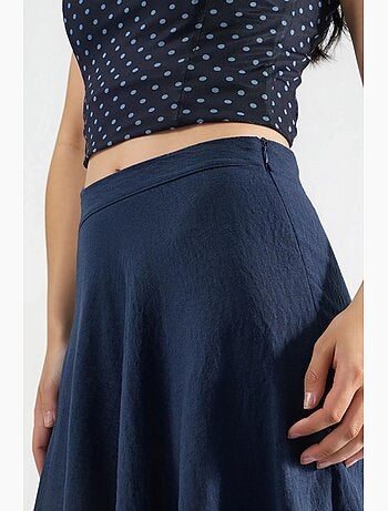 Jupe longue trapèze texturée taille haute busem