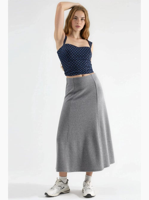 Jupe longue trapèze texturée taille haute busem - Kiabi