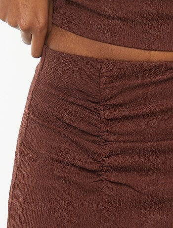 Jupe longue unie en matière crêpée