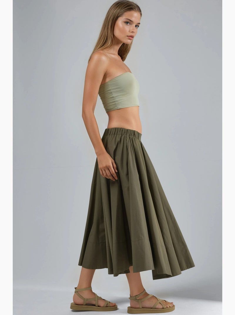 Jupe maxi a-form fit hiccup Kaki - Kiabi