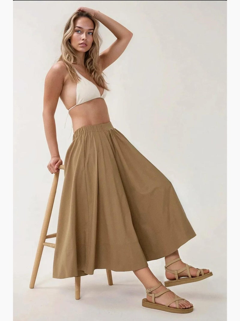 Jupe maxi a-form fit hiccup Marron - Kiabi