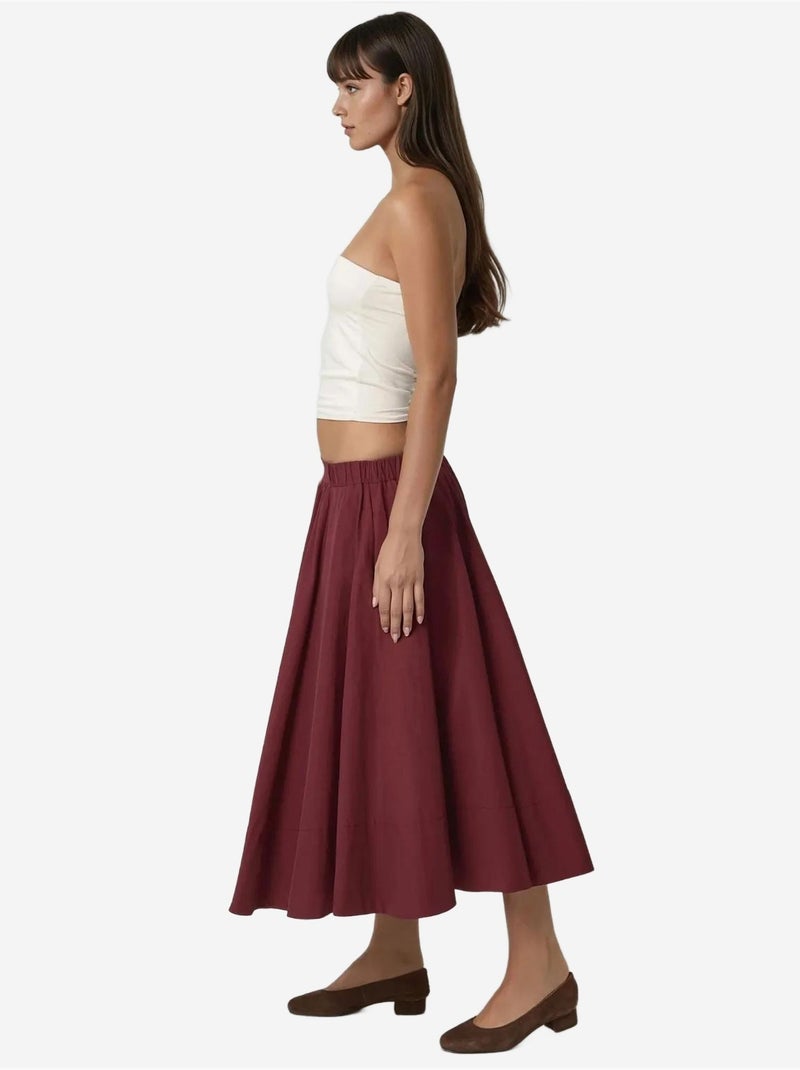 Jupe maxi a-form fit hiccup Rouge bordeaux - Kiabi