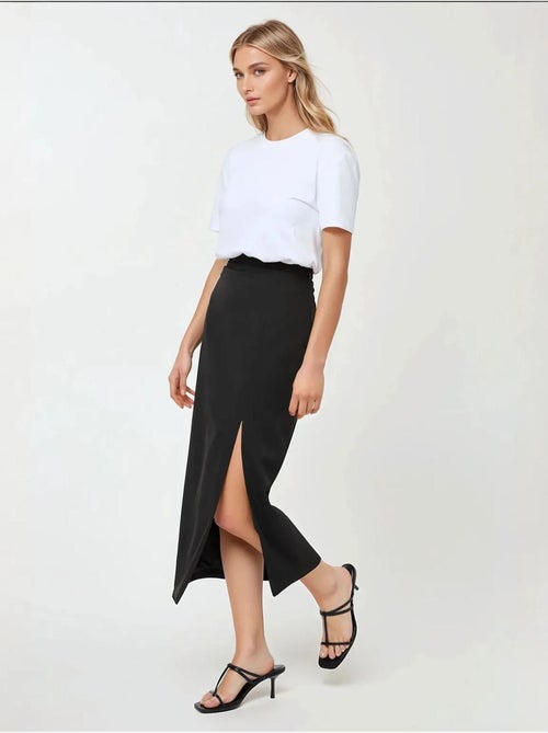 Jupe maxi moulante fendue - Kiabi