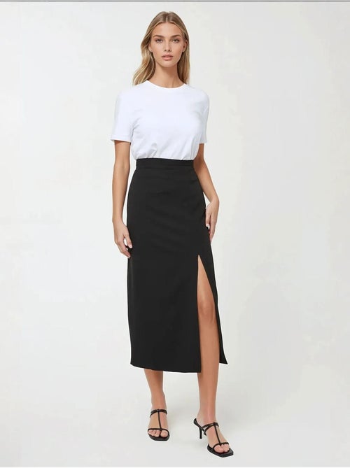 Jupe maxi moulante fendue - Kiabi