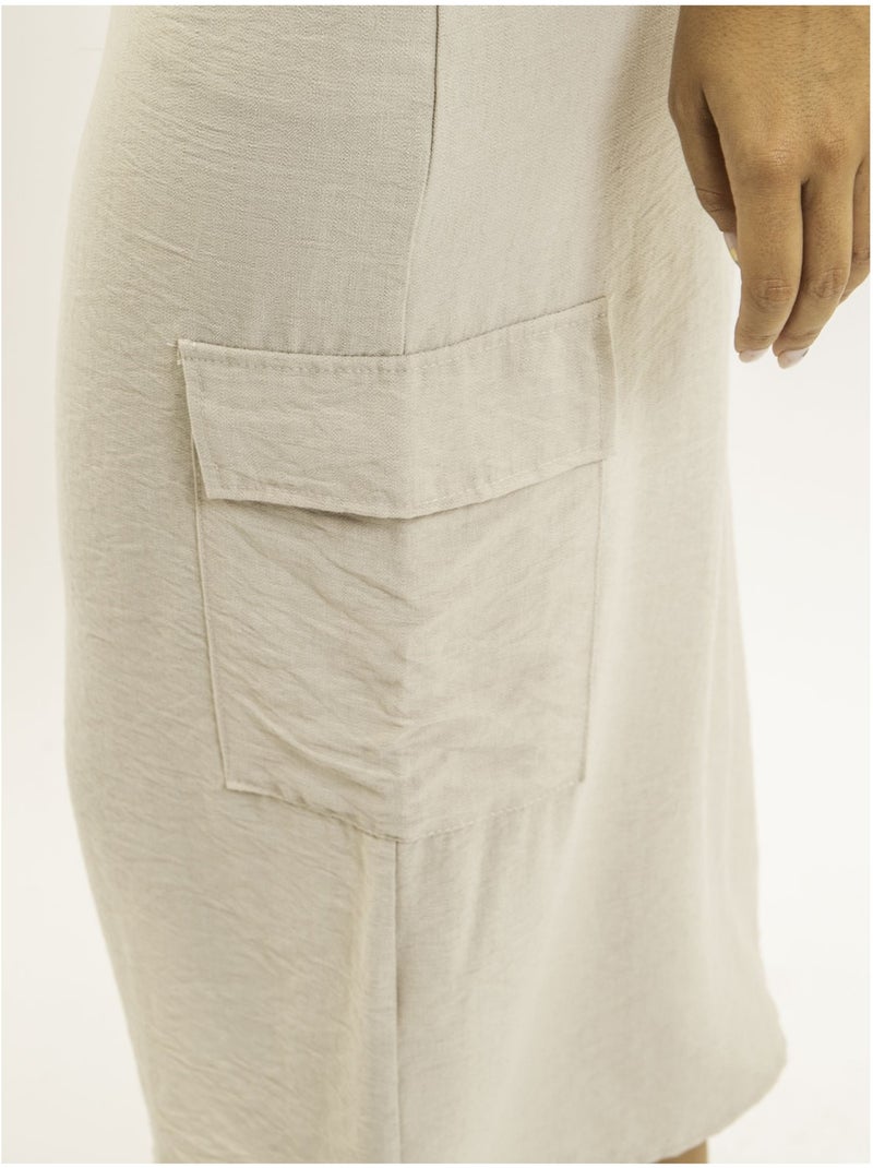 Jupe mi-longue cargo xilita Beige - Kiabi