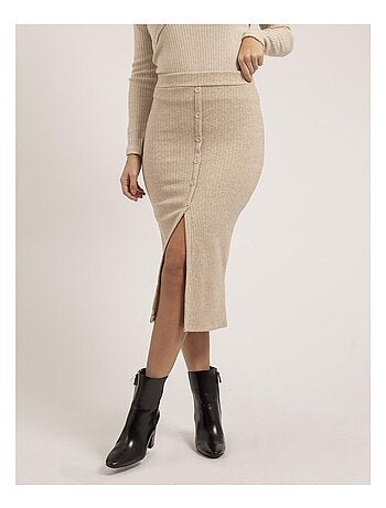 Jupe mi-longue maille xashere