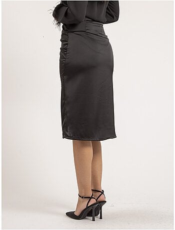 Jupe mi-longue satin xarena