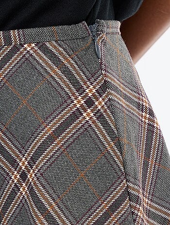 Jupe midi à carreaux