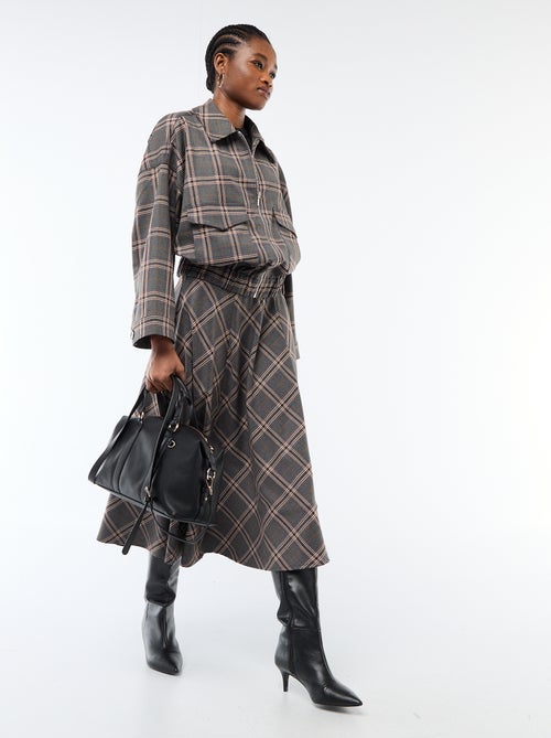 Jupe midi à carreaux - Kiabi