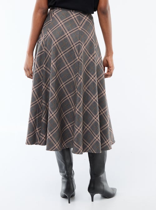 Jupe midi à carreaux - Kiabi