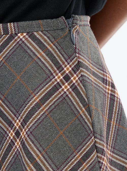 Jupe midi à carreaux - Kiabi