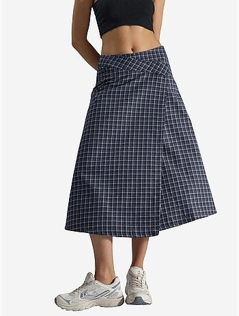 Jupe midi à carreaux taille haute hiccup