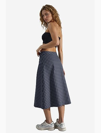 Jupe midi à carreaux taille haute hiccup