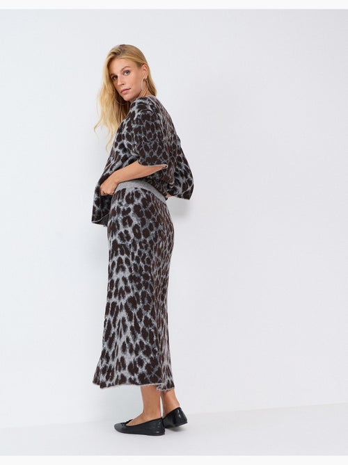 Jupe midi à imprimé animalier, mo fashion - Kiabi