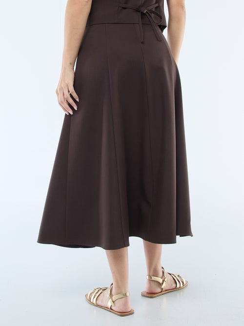 Jupe midi à pinces évasée - Kiabi