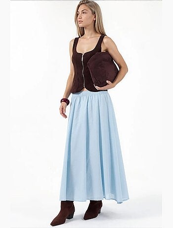 Jupe midi à taille haute en a busem