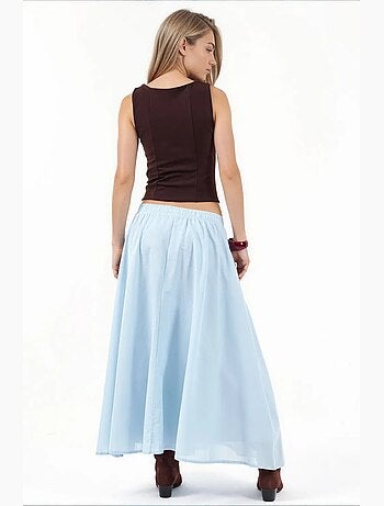 Jupe midi à taille haute en a busem