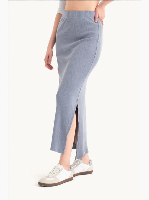 Jupe midi basique taille mi-haute élastique hiccup - Kiabi