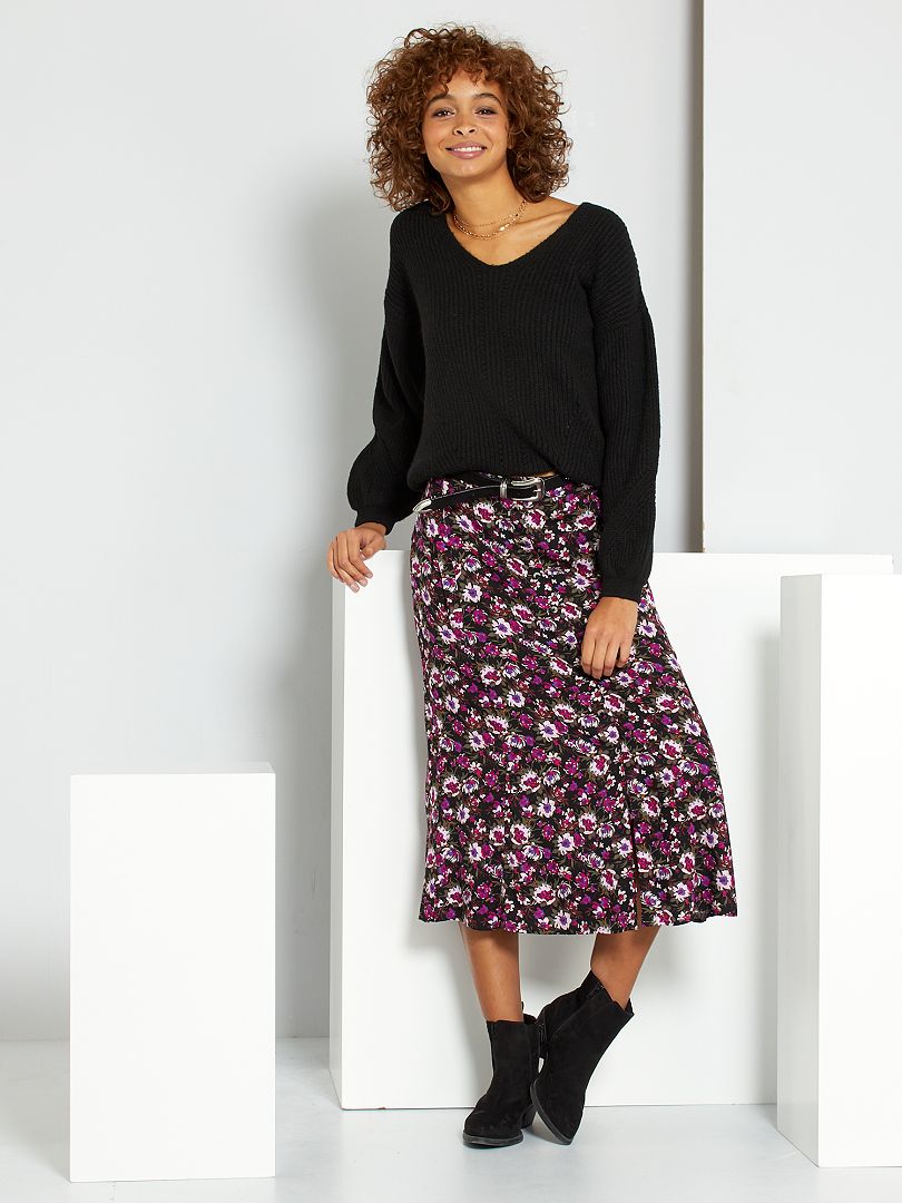 Jupe shop midi fleurs