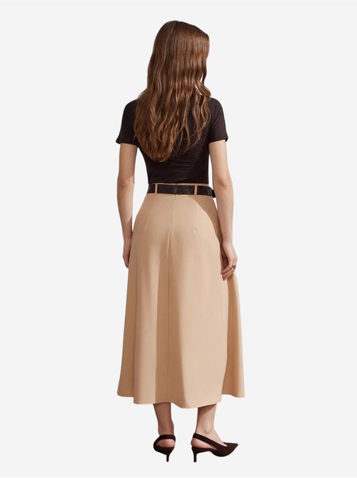 Jupe midi droite taille haute en crêpe dilvin - Kiabi