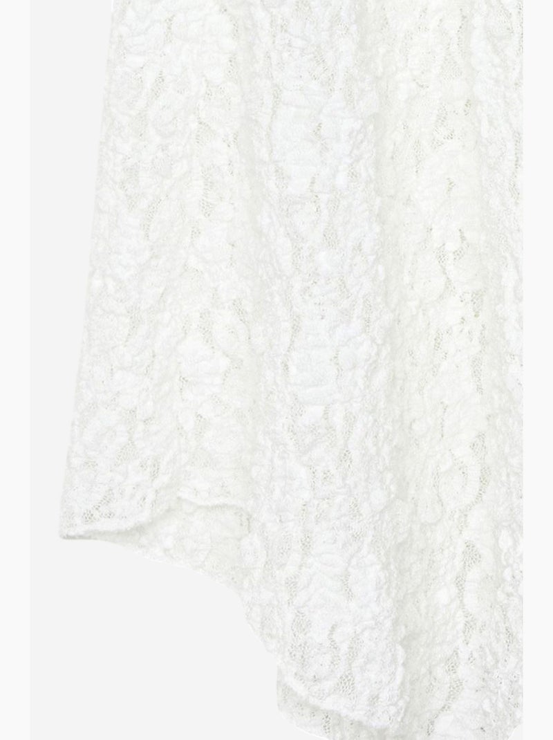 Jupe midi en dentelle, coupe trapèze, taille haute dilvin Blanc - Kiabi
