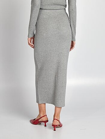 Jupe midi en maille doudou