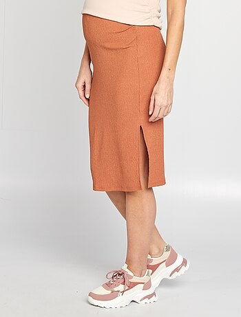 Jupe midi en maille gaufrée grossesse