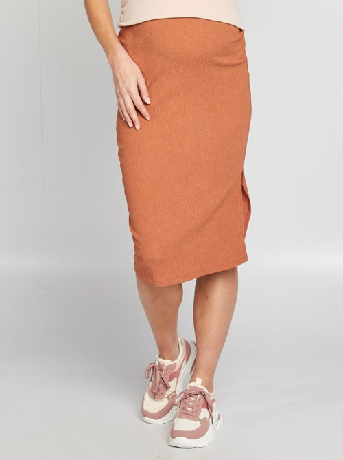 Jupe midi en maille gaufrée grossesse - Kiabi