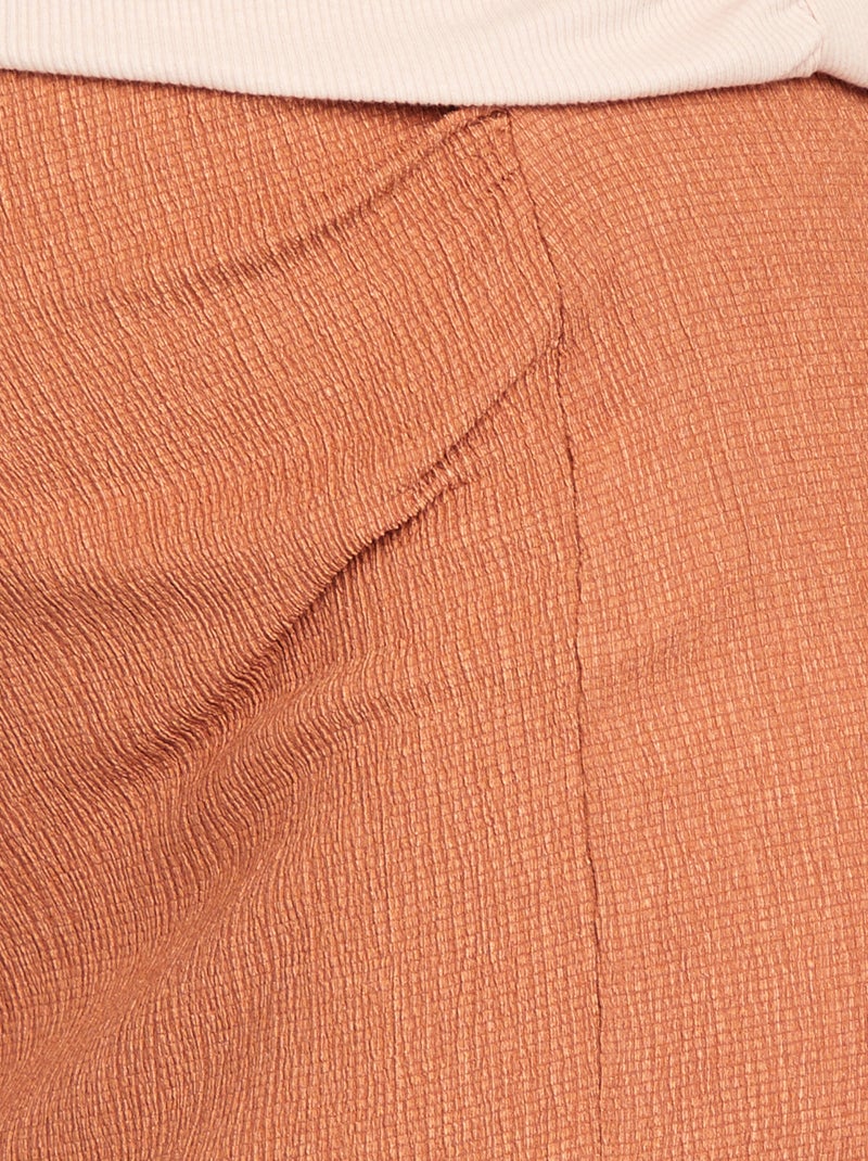 Jupe midi en maille gaufrée grossesse MARRON - Kiabi