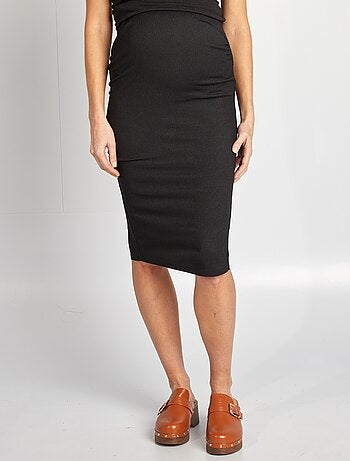 Jupe midi en maille gaufrée grossesse
