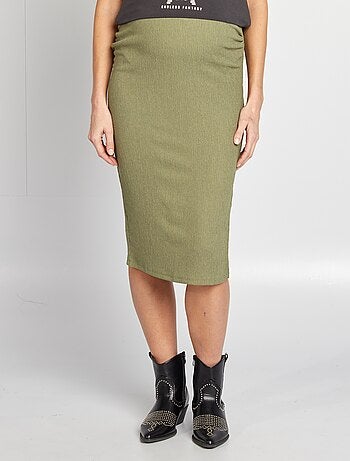 Jupe midi en maille gaufrée grossesse