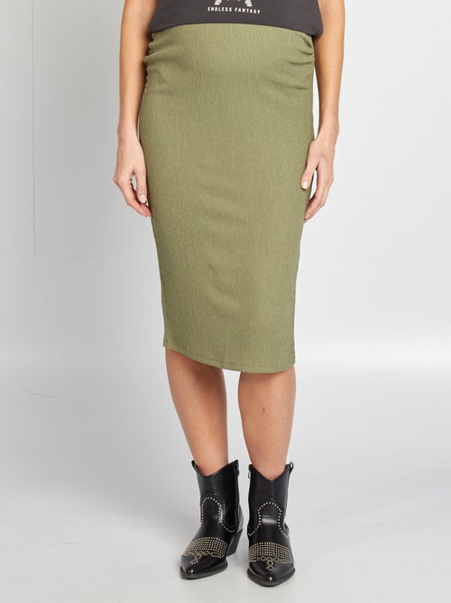Jupe midi en maille gaufrée grossesse - Kiabi