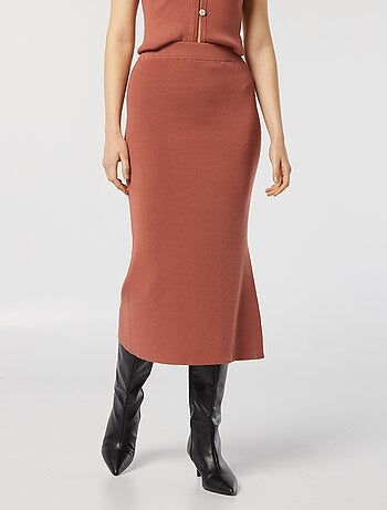 Jupe midi en maille
