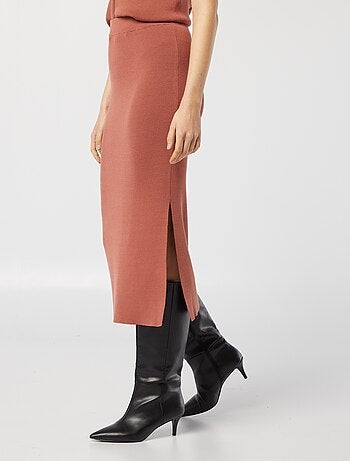 Jupe midi en maille