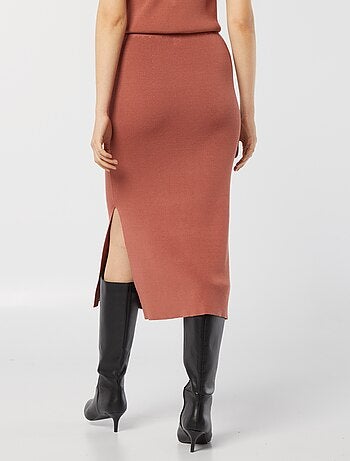 Jupe midi en maille