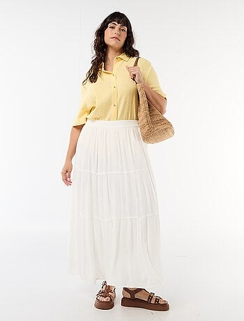 Jupe midi en matière crépon