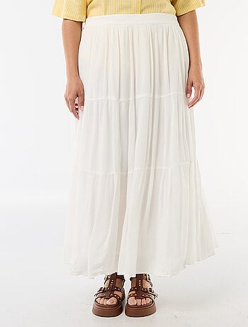 Jupe midi en matière crépon