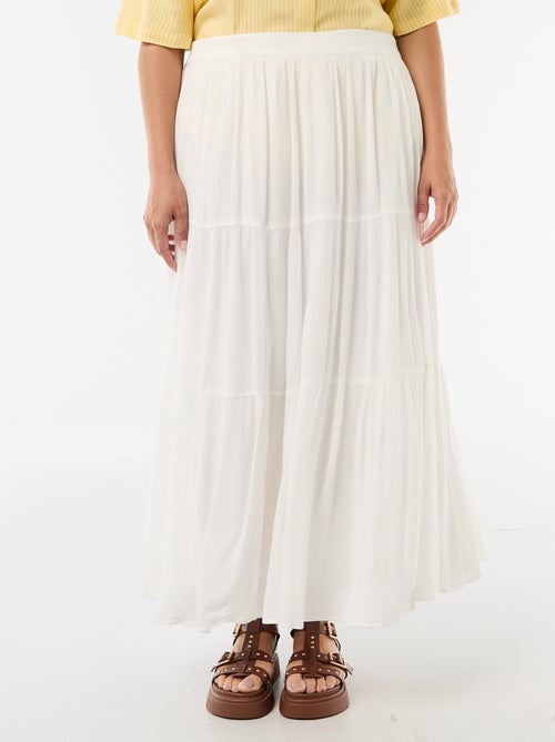 Jupe midi en matière crépon - Kiabi