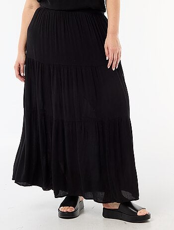 Jupe midi en matière crépon