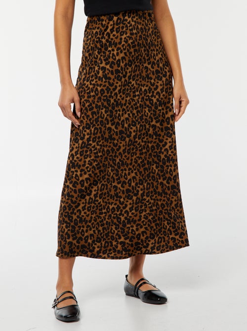 Jupe midi en satin - Kiabi