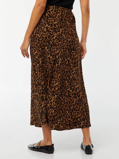 Jupe midi en satin - Kiabi